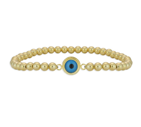 Glass Evil Eye Gold Bracelet
