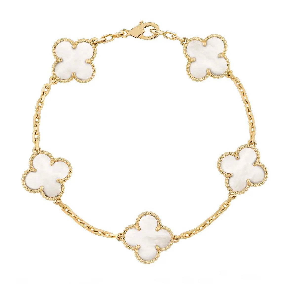 Clover, Mother Of Pearl, 18k Gold, Plated