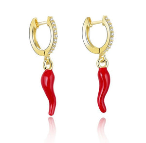 Cornicello Gold Hoops