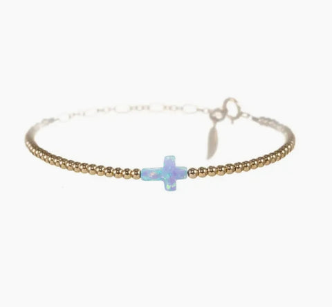 Gold Filled Opal Cross Bracelet