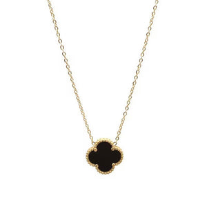 Bianca Gold Black Clover Necklace