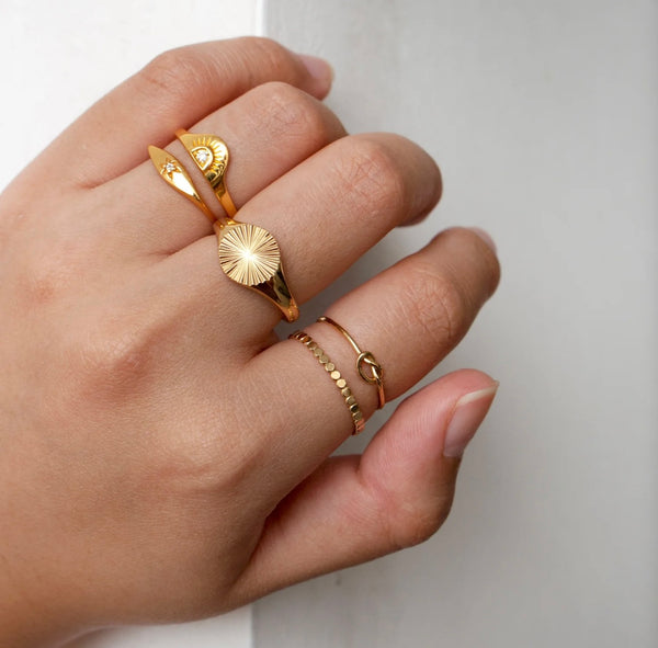 Stacking Gold Filled Beaded Disc Ring Byou Designs