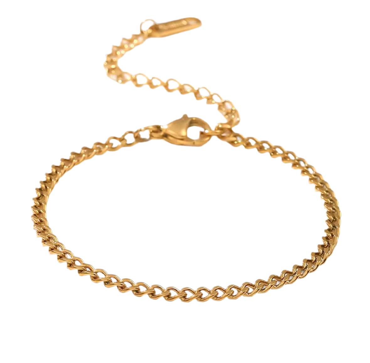 18k Gold Plated Curb Bracelet Tarnish Free