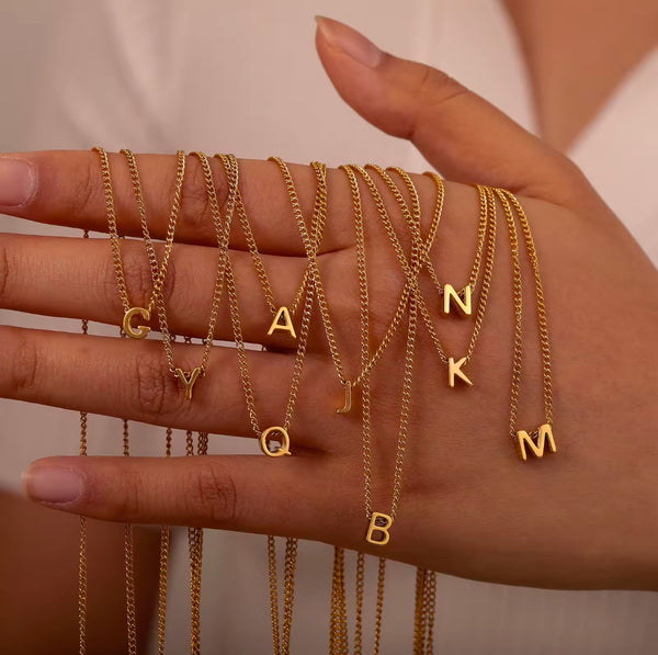 PVD 18k Gold Plated Initial Necklace