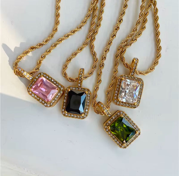 Waterproof and Tarnish Free Rope Chain Necklace Pendant