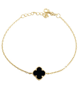 Bianca Black Gold Clover Bracelet