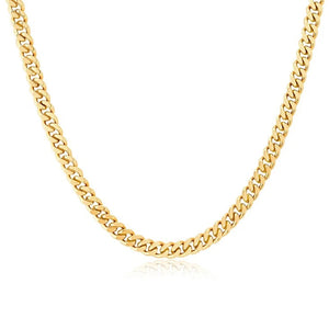18k Gold Plated stainless Steel Cuban Chain Necklace Tarnish Free