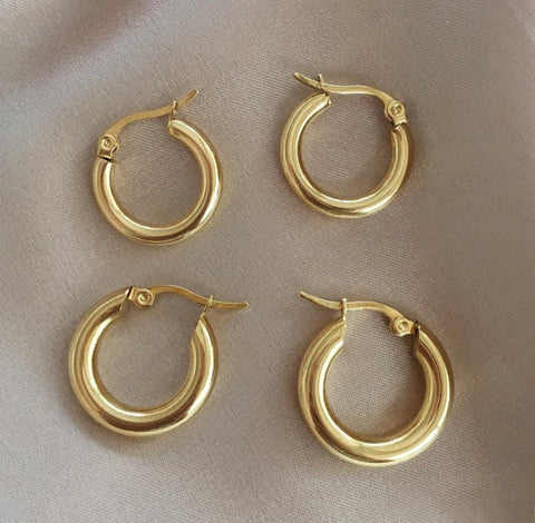 Gold Thick Hoops