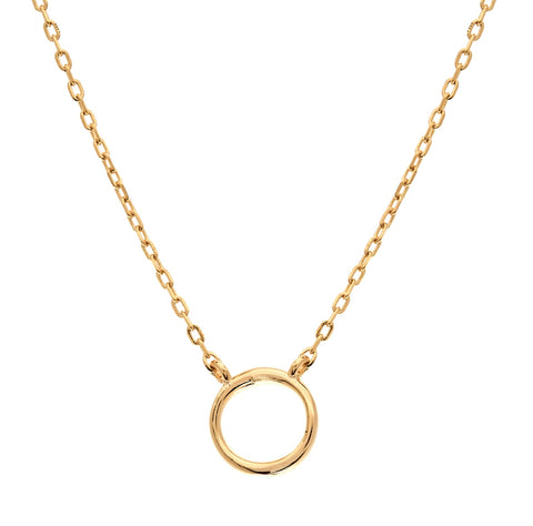 Dainty Gold Circle of Light Necklace