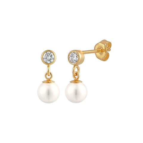 Classic Gold filled Pearl Drop Earrings Byou Designs