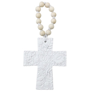 White Embossed Cross