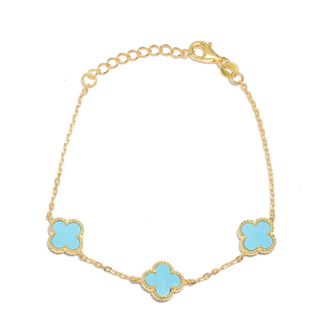 Belle Clover Turquoise Gold Bracelet
