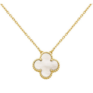 Mother of Pearl Gold Clover Necklace