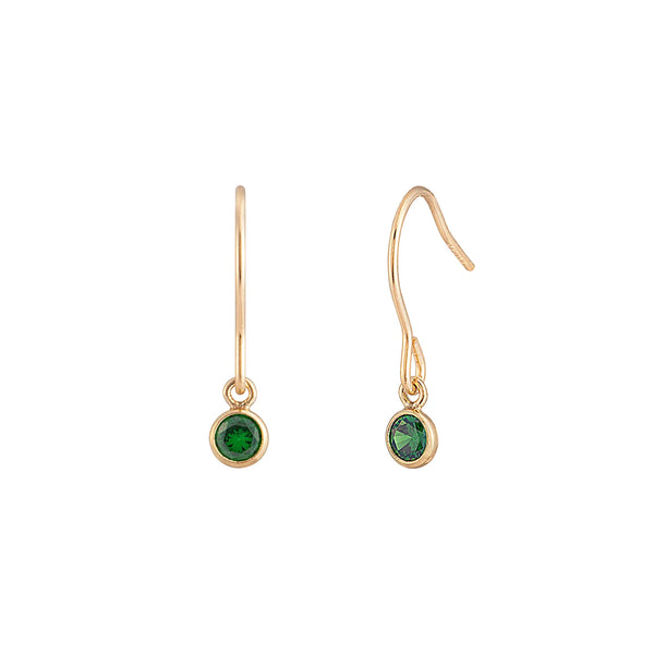 Eve Emerald Drop Earrings Gold Filled