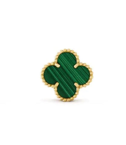 Gold Malachite Clover Earrings