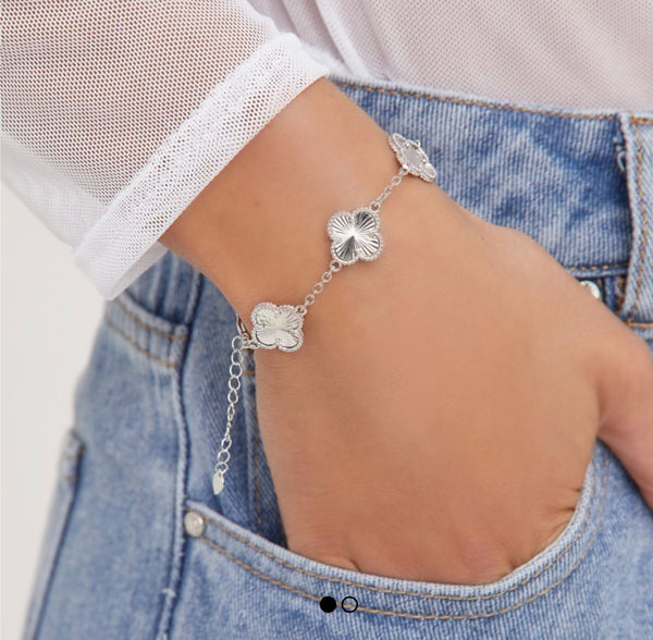 Silver Clover Bracelet
