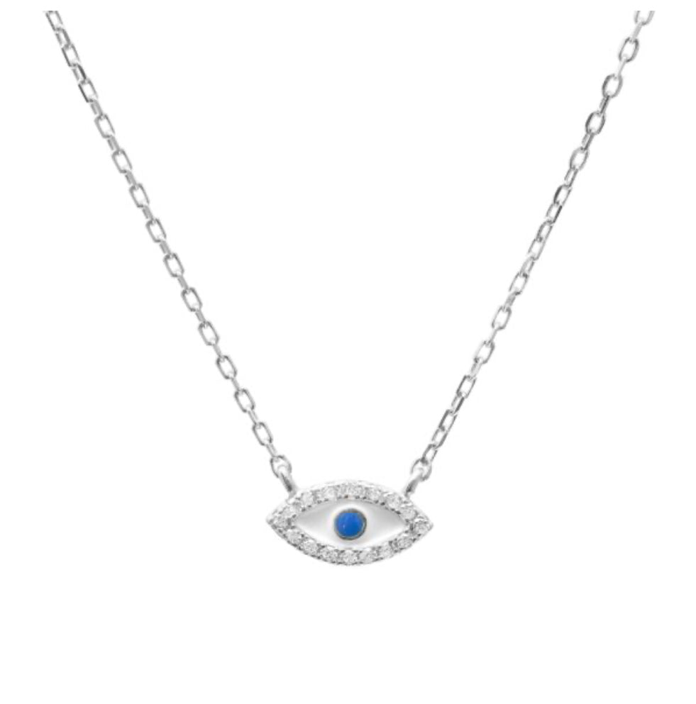 Siena Silver Evil Eye Necklace