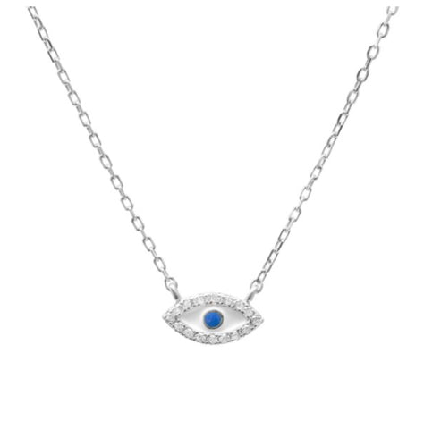 Siena Silver Evil Eye Necklace