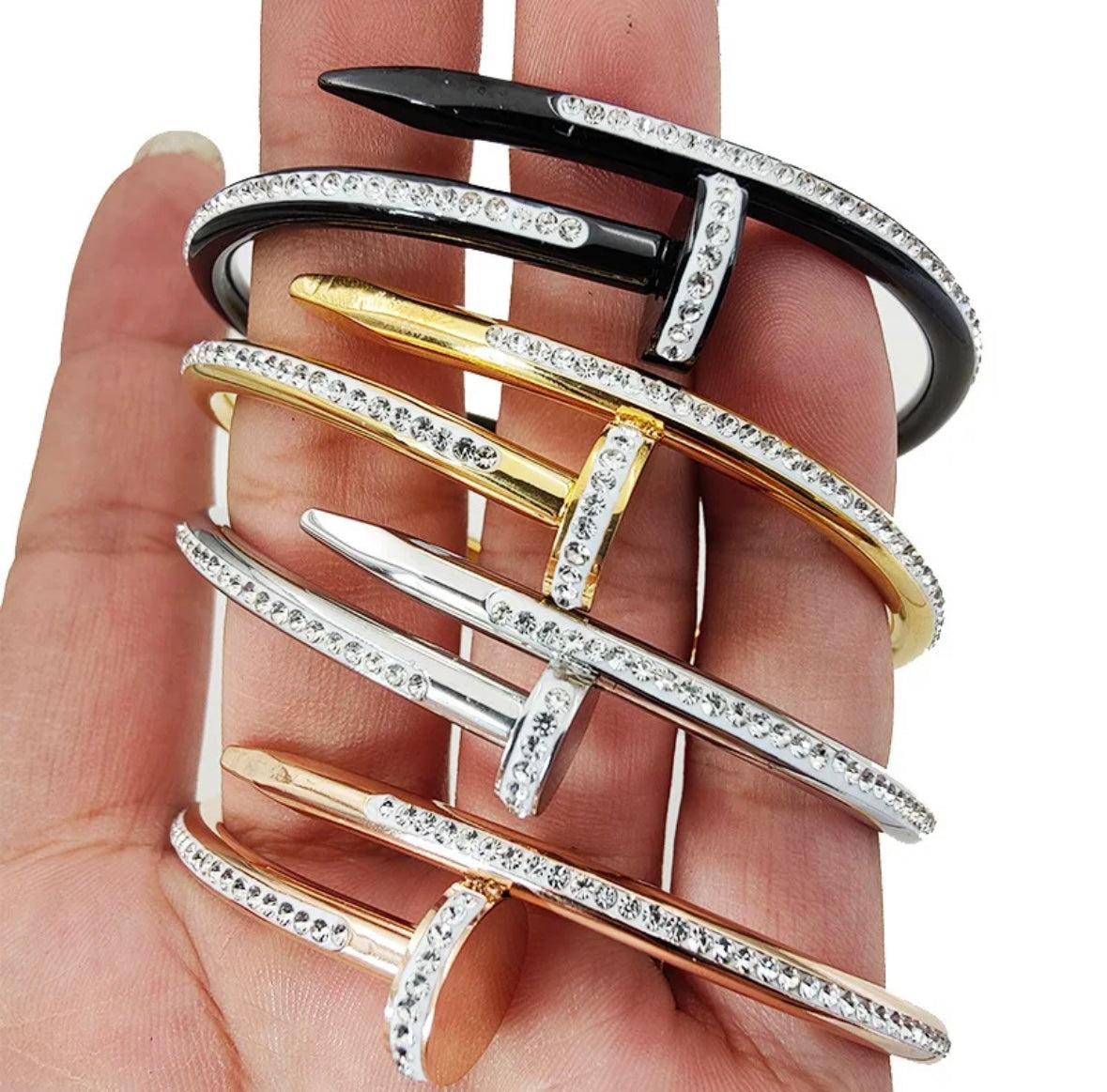 Nail Bracelet Diamonte