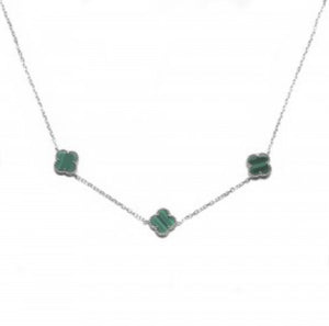 Alexis Malachite Triple Clover Necklace