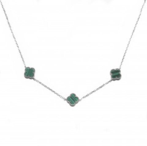 Malachite Triple Clover Necklace