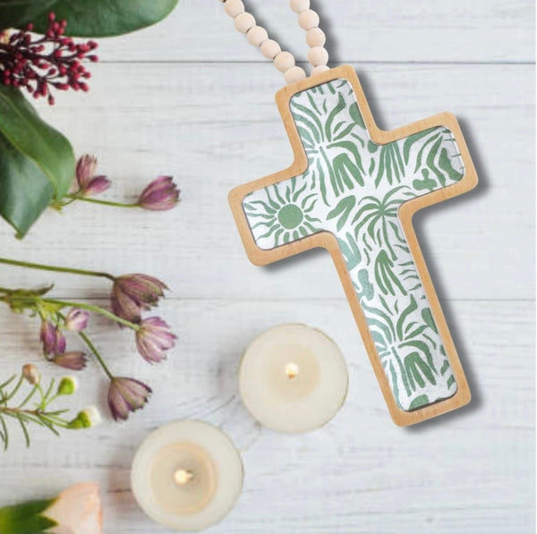 Wooden Beaded Cross