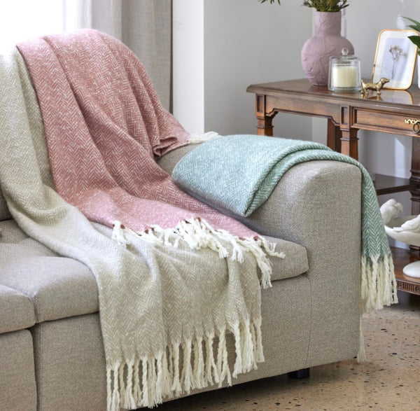 Herringbone Throw Beige