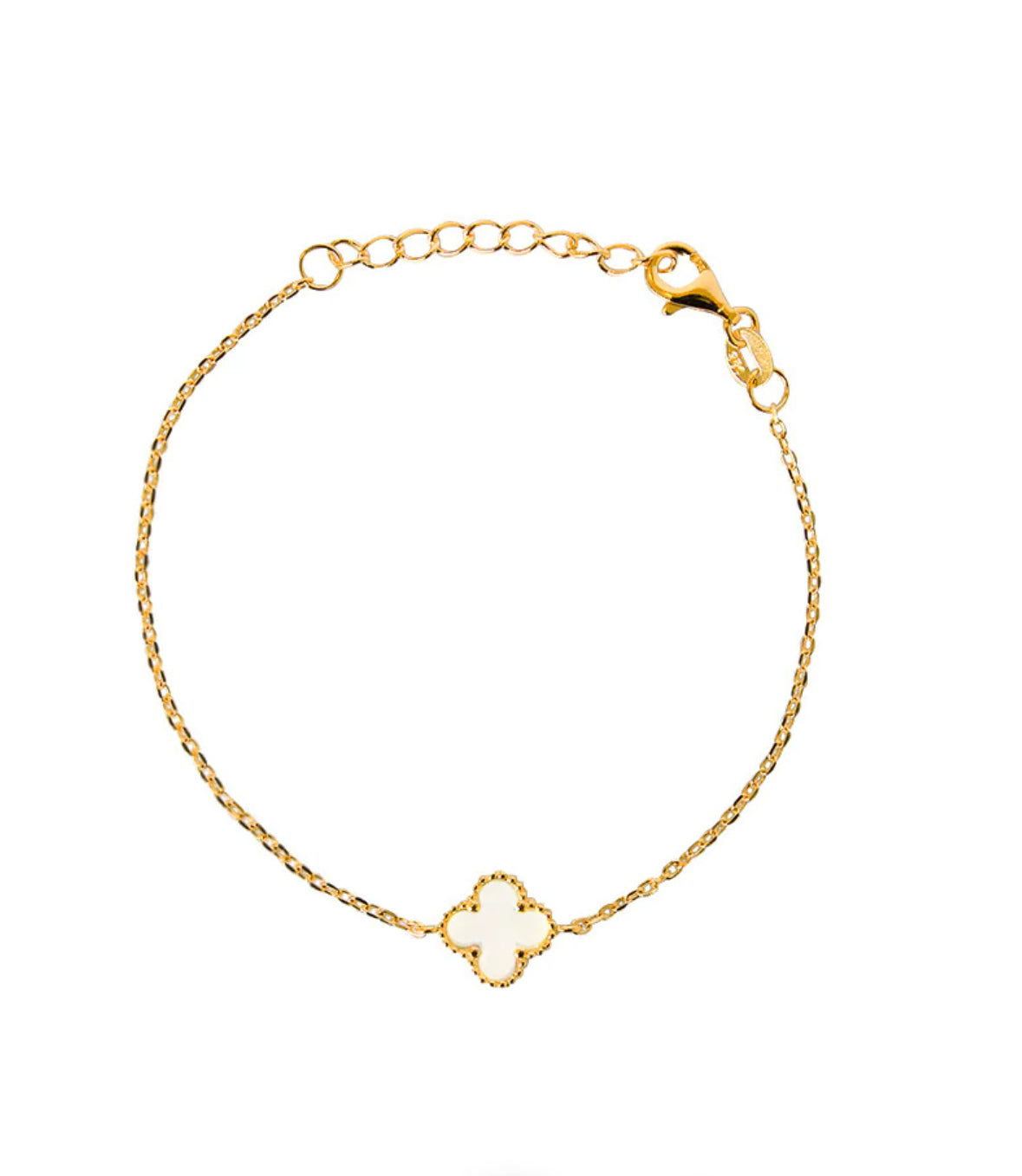 Bianca Gold Mother of Pearl Clover Bracelet