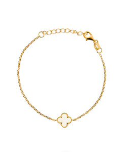 Bianca Gold Mother of Pearl Clover Bracelet