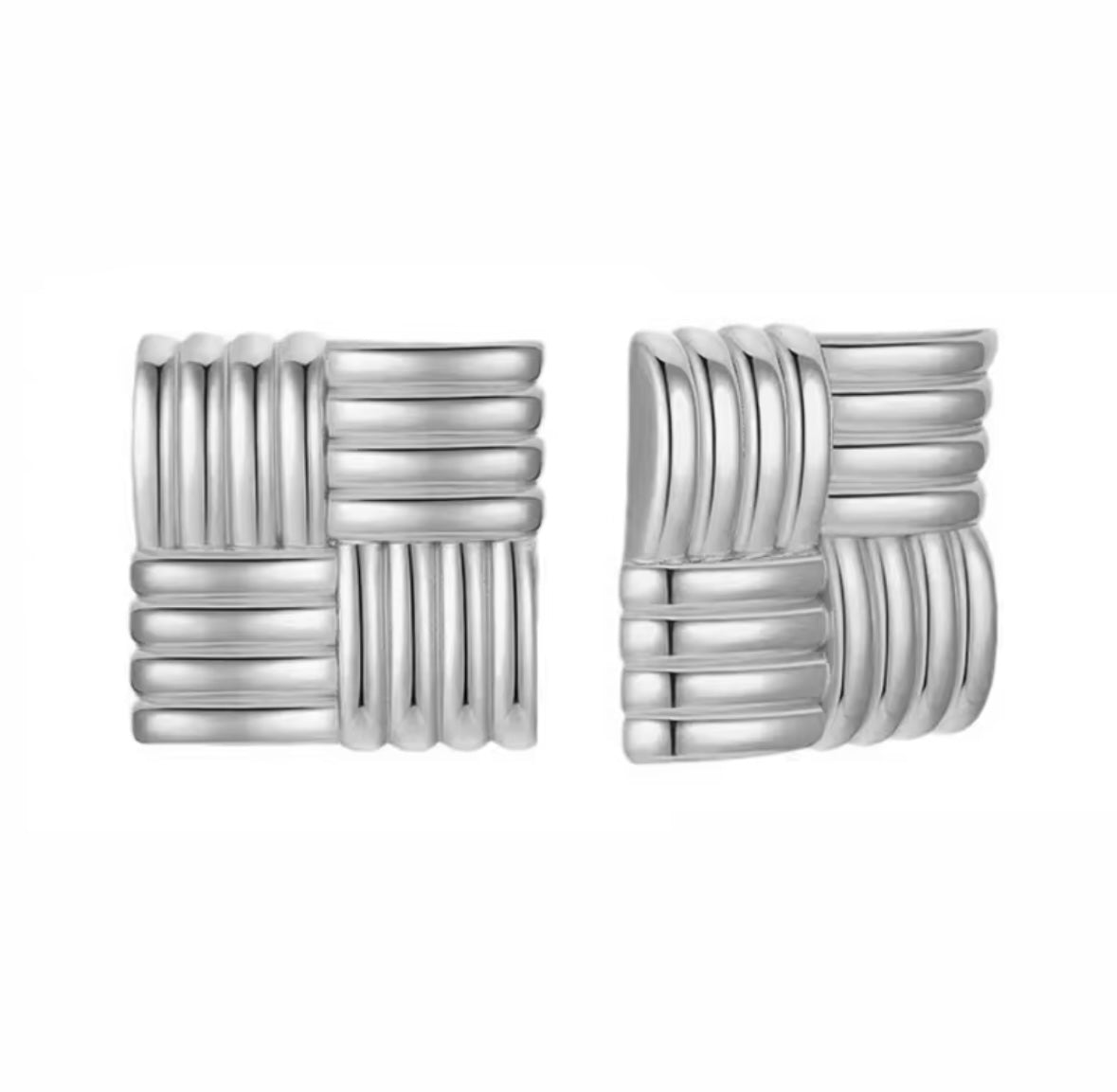 Waterproof Geometric Stud earrings in Stainless Steel Vintage Inspired Large
