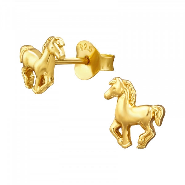 Heidi Horse Gold Studs