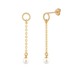Gold filled Pearl Drop Earrings Byou Designs