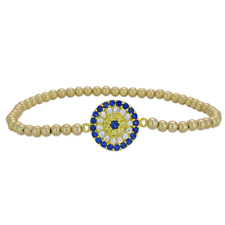 Gold Filled Round Evil Eye Bracelet