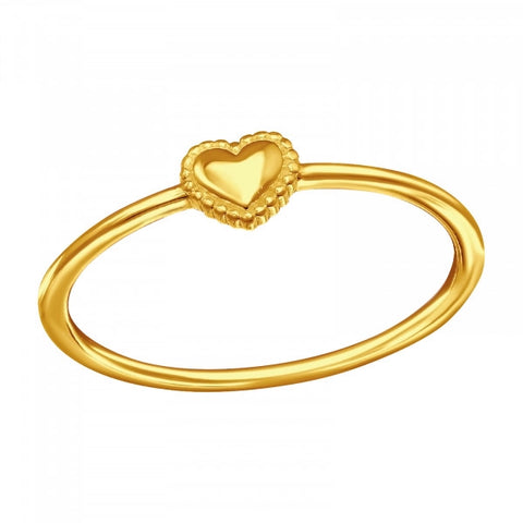 Gold Plated Sterling Silver Love Heart Ring