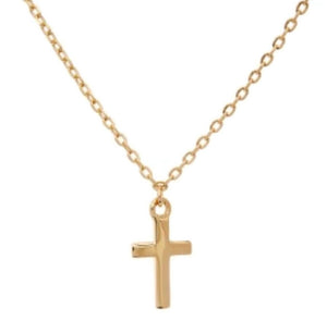 Gold Plated Cross Pendant Necklace on Sterling Silver 