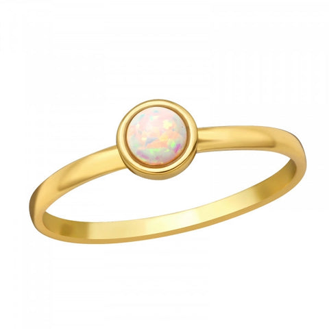 Gold Opal Round Ring