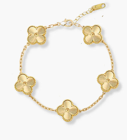 Stainless Steel 18k Gold Plated Multi Clover Bracelet