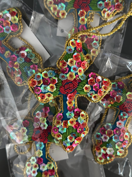 Flora Hanging Cross Decoration