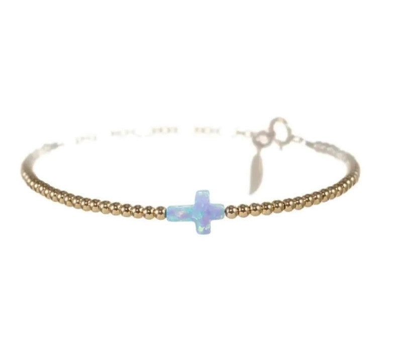 Gold Filled Opal Cross Bracelet
