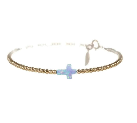Gold Filled Opal Cross Bracelet