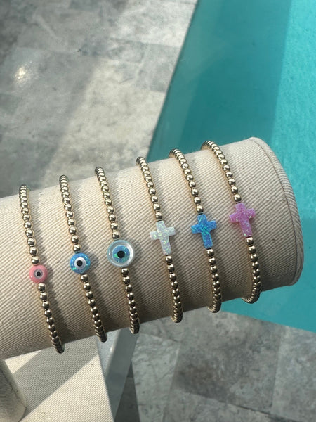 Gold Filled Opal Cross Bracelet