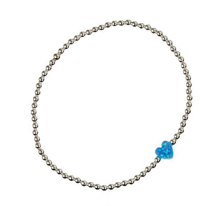 Grace Blue Opal Love Heart Bracelet