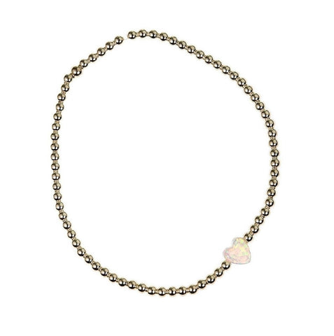 Grace Opal White Heart Bracelet