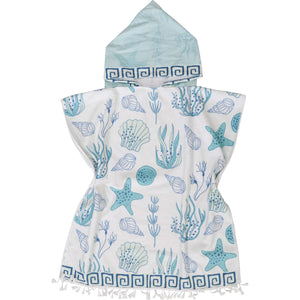 Kids Poncho Ocean Blue