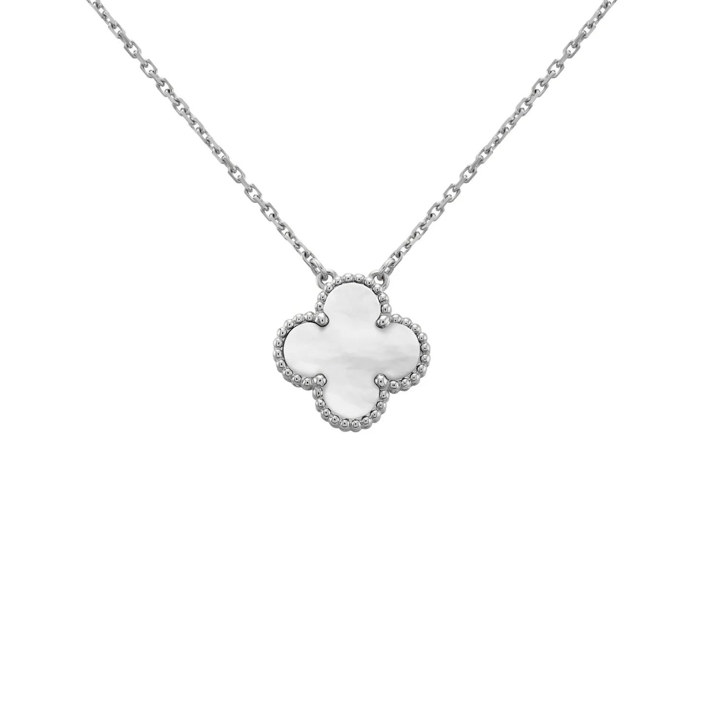 Sterling Silver Mother of pearl Clover Necklace Byou Designs