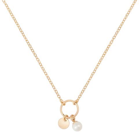 Gold filled eternity Pearl Necklace Byou Designs