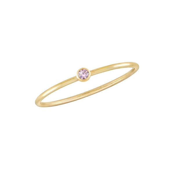 Gold Filled Pink Petite Bezel Ring