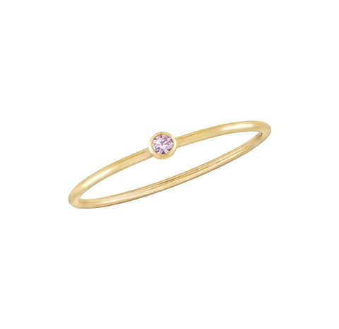 Gold Filled Pink Petite Bezel Ring