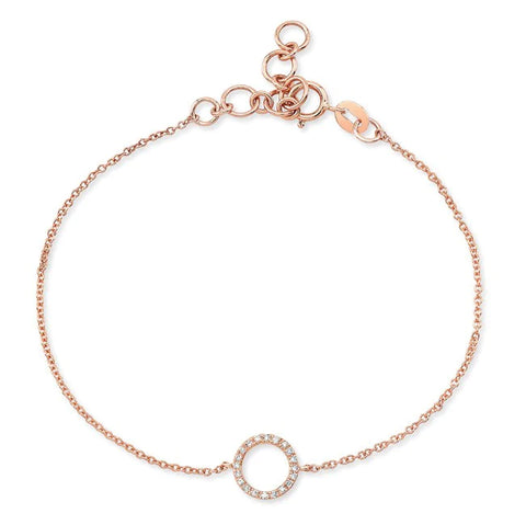 Rose Gold Cubic Zirconia Open Circle Adjustable bracelet Byou Designs