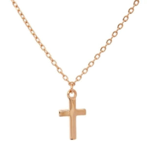 Rose Gold Plated Cross Pendant Necklace